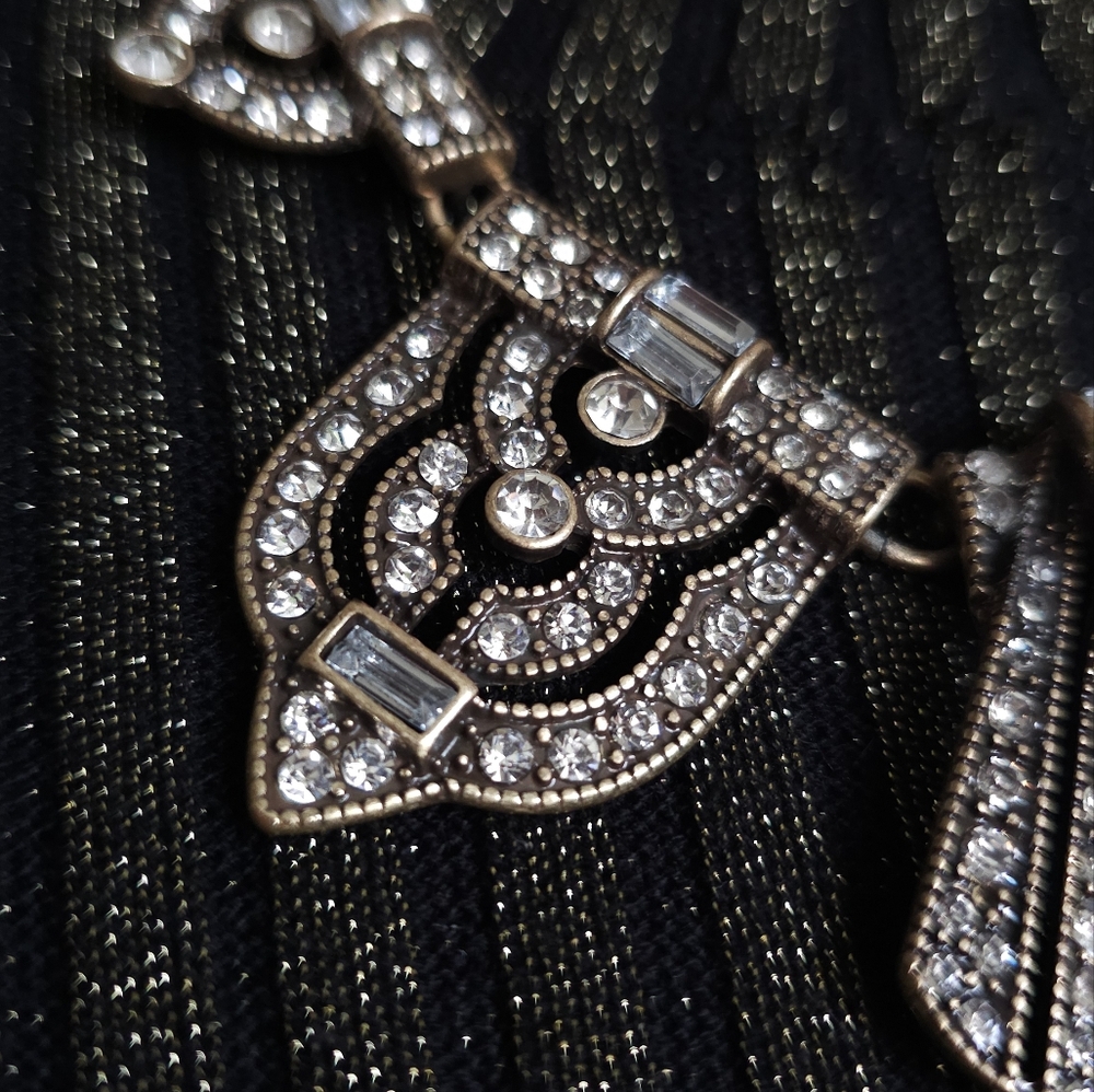 Ben-Amun Deco Style Necklace. Art Deco Necklace. Deco Wedding Jewelry. - Picture 4 of 11